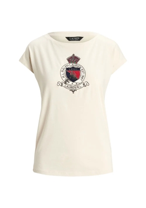 Lauren Ralph Lauren crest-patch cap-sleeve T-shirt - Neutrals