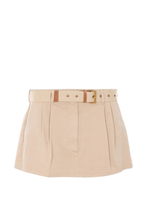 Miu Miu belted pleated mini skirt - Neutrals