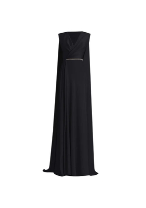 Gemy Maalouf cape-back V-neck dress - Black