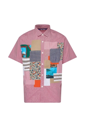 Junya Watanabe MAN patchwork gingham shirt - Red