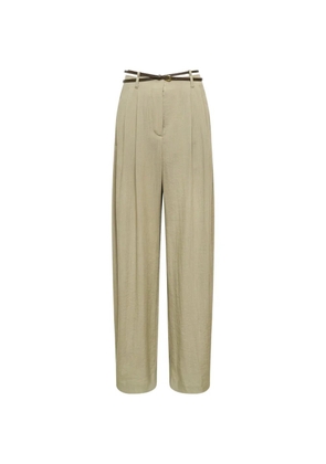 YCH belted pleated trousers - Neutrals