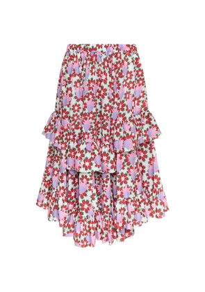 Comme Des Garçons Girl strawberry-print tiered skirt - White
