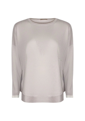 Purotatto patch-pocket round-neck sweater - Neutrals