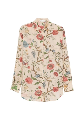 INTO THE EAST Morris Lapel floral long-sleeves shirt - Neutrals
