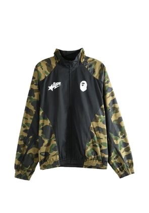 A BATHING APE® camouflage-print panelled jacket - Black