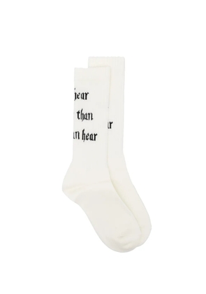 Undercover slogan-print socks - Neutrals