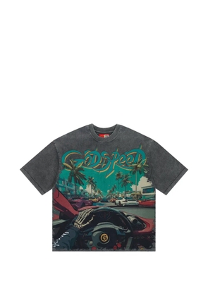 GODSPEED graphic-print washed T-shirt - Grey