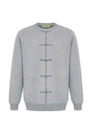 Shanghai Tang frog-button-effect sweater - Grey