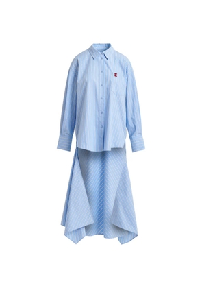 Essentiel Antwerp striped asymmetrical-hem shirt - Blue