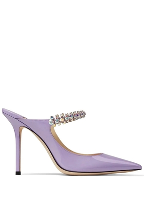 Jimmy Choo Bing 100mm crystal-embellished mules - Purple