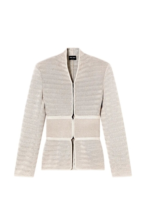 Giorgio Armani v-neck panelled jacket - Neutrals
