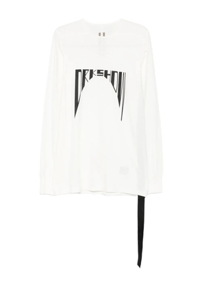 Rick Owens DRKSHDW long-sleeve logo-print t-shirt - White