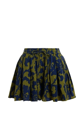 Essentiel Antwerp floral-print flared shorts - Green