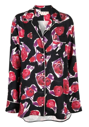 Marni spinning roses print shirt - Black