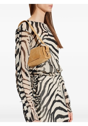 IRO suede logo-print shoulder bag - Brown