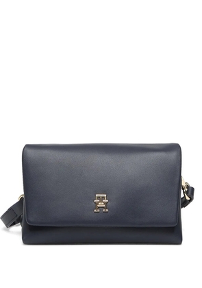 Tommy Hilfiger logo-plaque foldover cross body bag - Blue