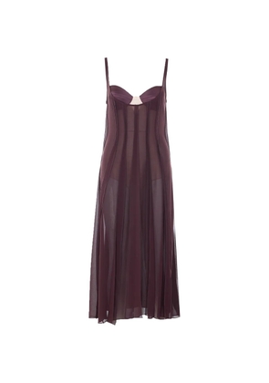 Elisabetta Franchi bustier-style pleated dress - Purple