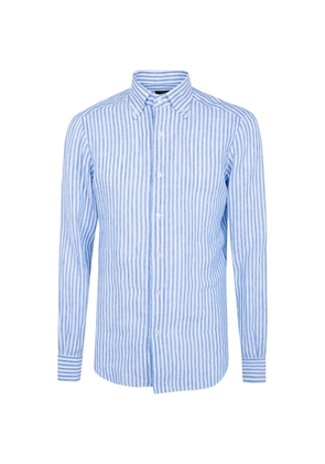 Barba striped button-down shirt - Blue