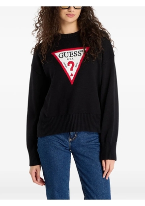 GUESS USA intarsia-knit logo sweater - Black