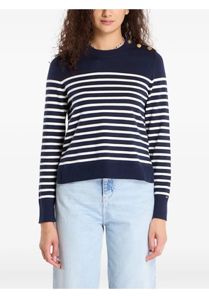 Tommy Hilfiger striped button-detail sweater - Blue