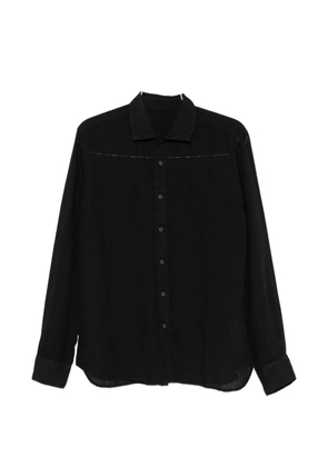 120% Lino long-sleeve button-up shirt - Black