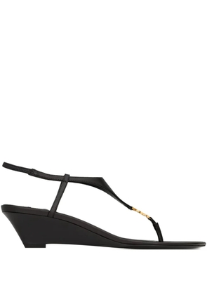 Saint Laurent Cassandra leather sandals - Black