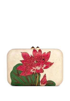 SILVIA FURMANOVICH Marquetry Lotus Flower clutch bag - Neutrals