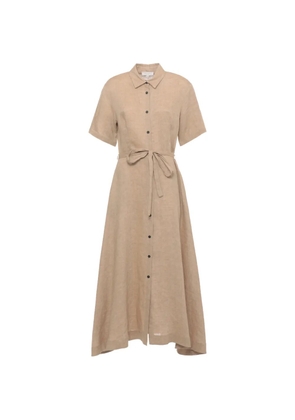 Antonelli belted button-down midi dress - Neutrals