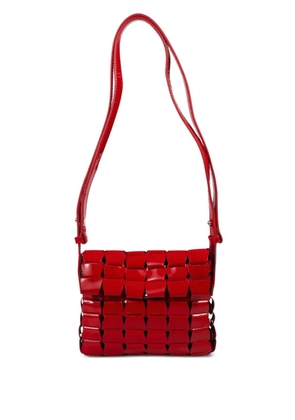 DRAGON DIFFUSION woven patent cross body bag - Red
