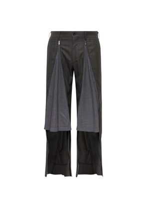 Comme des Garçons Homme Plus pinstriped zip-detail trousers - Grey