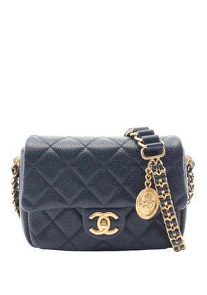 CHANEL Pre-Owned 2021-2026 Mini Quilted Caviar Twist Your Buttons Flap Bag crossbody bag - Blue
