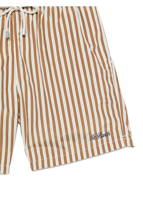 MC2 Saint Barth Lighting striped drawstring swim shorts - Brown