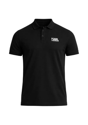 Karl Lagerfeld logo-print polo shirt - Black
