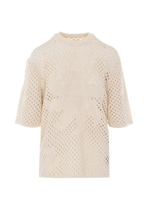 Zadig&Voltaire embroidered open-knit T-shirt - Neutrals
