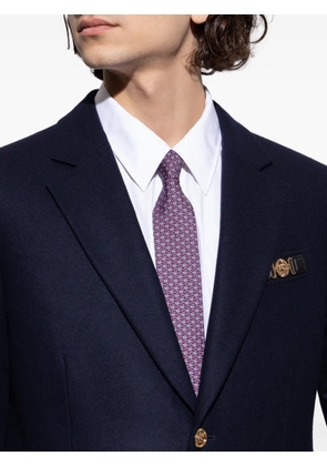 Ferragamo butterfly-print silk tie - Blue