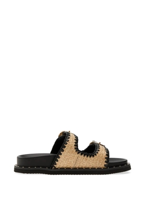 Aldo woven whipstitch-trim slides - Black