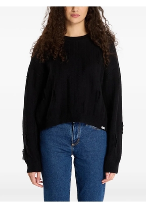 GUESS USA Originals Eco Distressed cotton sweater - Black