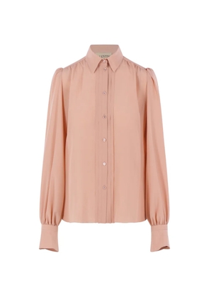 Valentino Garavani pleated-bib silk shirt - Pink