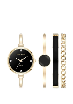 ANNE KLEIN diamond 32mm watch - Black