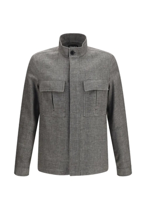 Zegna high-neck flap-pocket shirt jacket - Grey