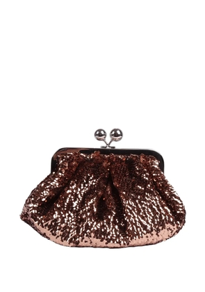 Weekend Max Mara Targa sequin-embellished shoulder bag - Brown
