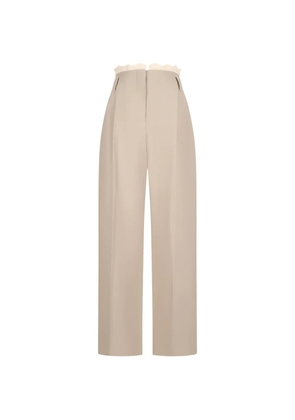Magda Butrym crochet-trim wide-leg trousers - Neutrals