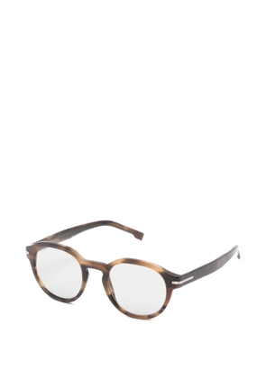 BOSS tortoiseshell-effect round-frame sunglasses - Brown