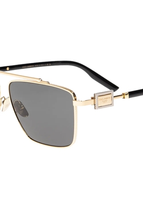 Dolce & Gabbana Eyewear logo-plaque geometric-frame sunglasses - Gold