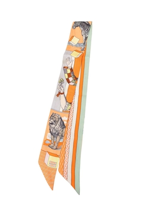 Hermès Pre-Owned 2000-2026 Grand Theatre Nouveau Silk Twilly Scarf scarves - Orange