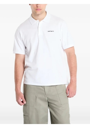 Carhartt WIP logo-print piqué polo shirt - White