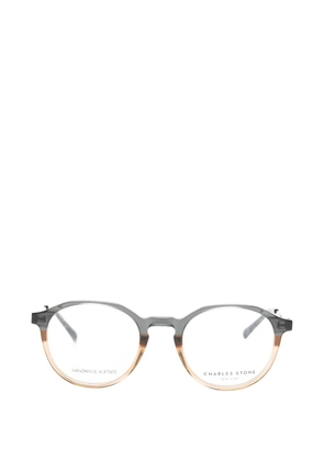 CHARLES STONE two-tone geometric-frame glasses - Grey