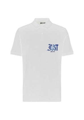 Just Cavalli logo-print cotton polo shirt - White
