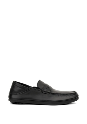 SERGIO MORETTI FIRENZE penny-slot leather loafers - Black