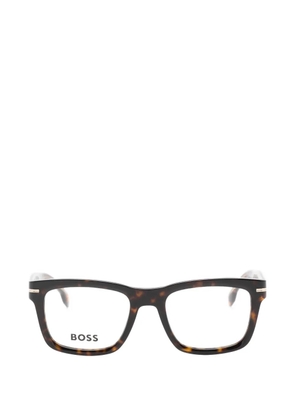 BOSS tortoiseshell-effect square-frame glasses - Brown